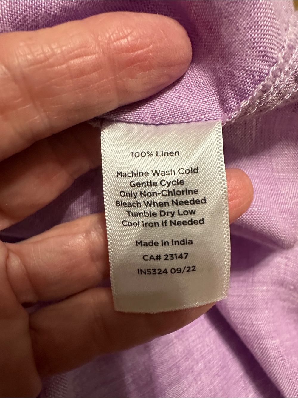Talbots Lavender Tunic Linen Shirt small - Picture 5 of 5